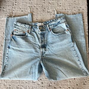 Zara light wash straight leg denim
